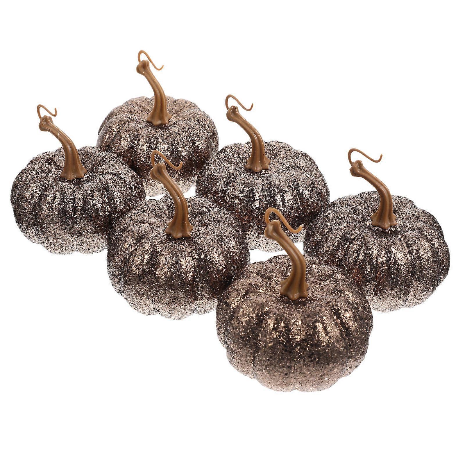 Fake Pumpkin Decor Artificial Halloween Pumpkins Home Decor Enthusiasts Golden 3.14in x 3.14in x 3.14in Hanging Use 6Pcs