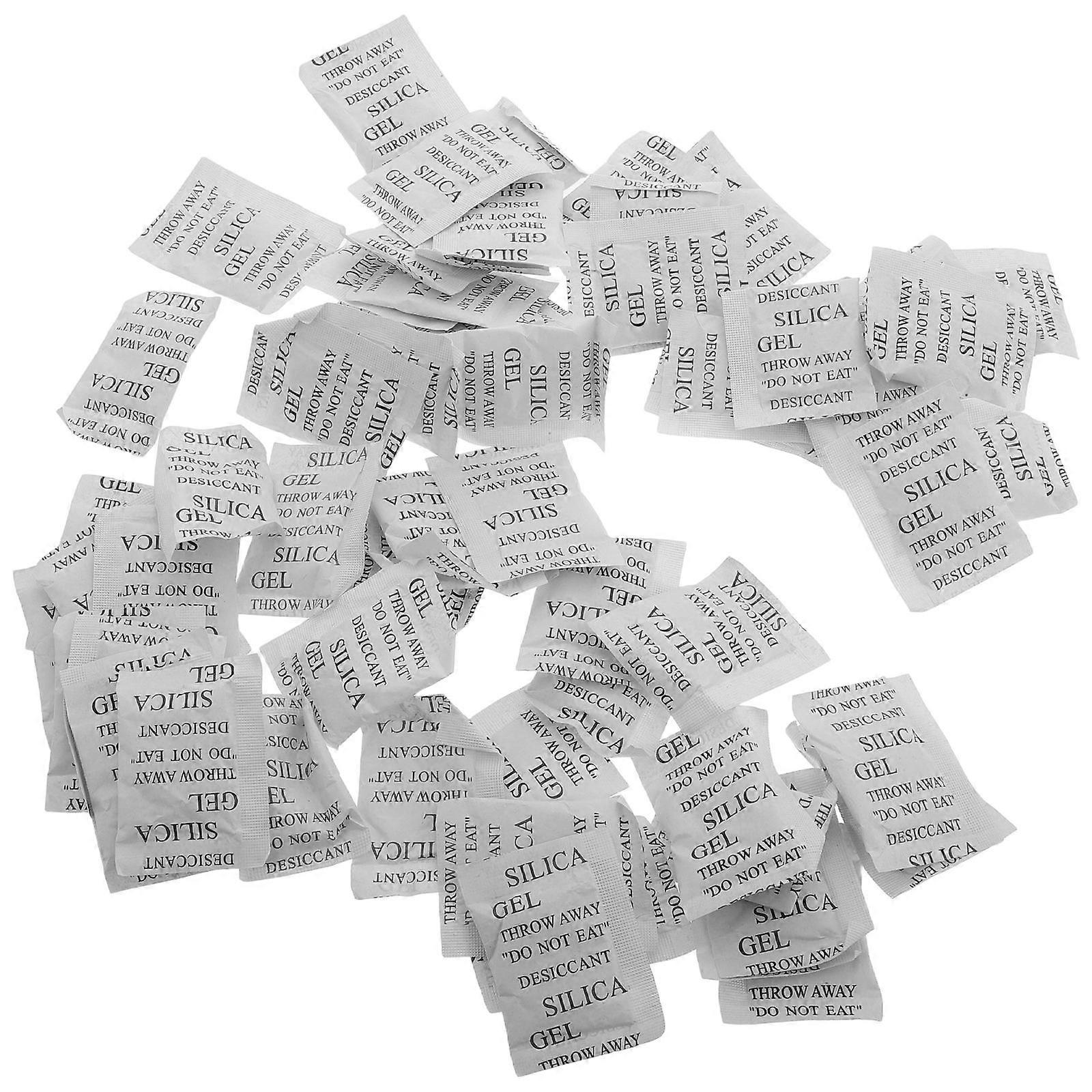 50Pcs Silica Gel Packets Humidity Control Moisture Absorber For Electronics Shoes Jewelry White Protect From Dampness