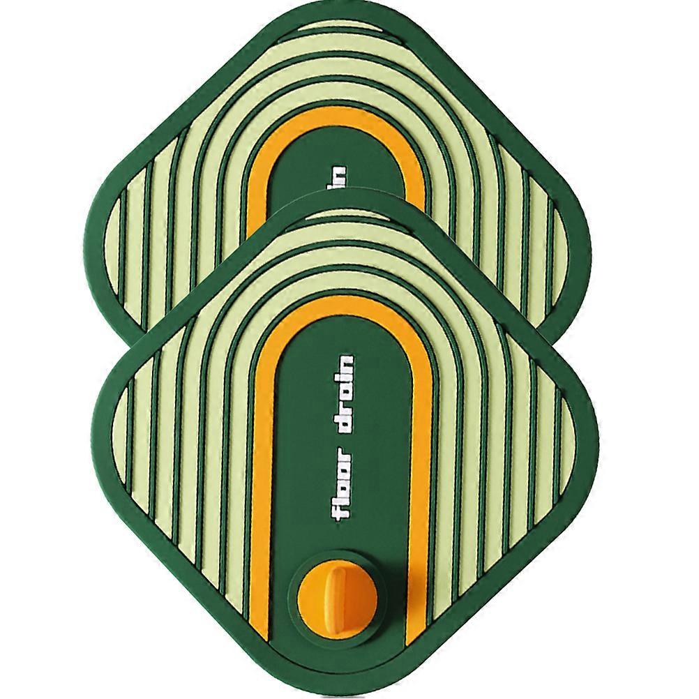 Silikone Gulvafløbsdæksler 2 stk Simpelt Design Grøn Lugtblokker Til Bruseafløb Effektiv Hårfanger Velegnet Til Badeværelser Og Køkkener