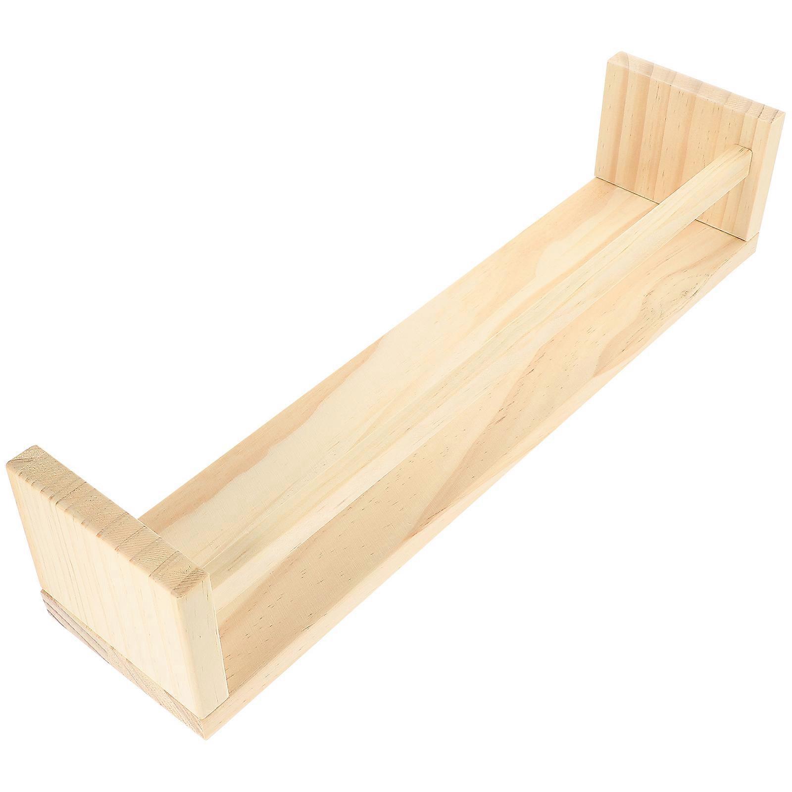 أرفف خشبية طبيعية عائمة أرفف حائط رف تخزين خشبي شديد التحمل لكتاب زارع التوابل 42.00X10.00X9.00CM مستطيل حديث بسيط 1 عبوة