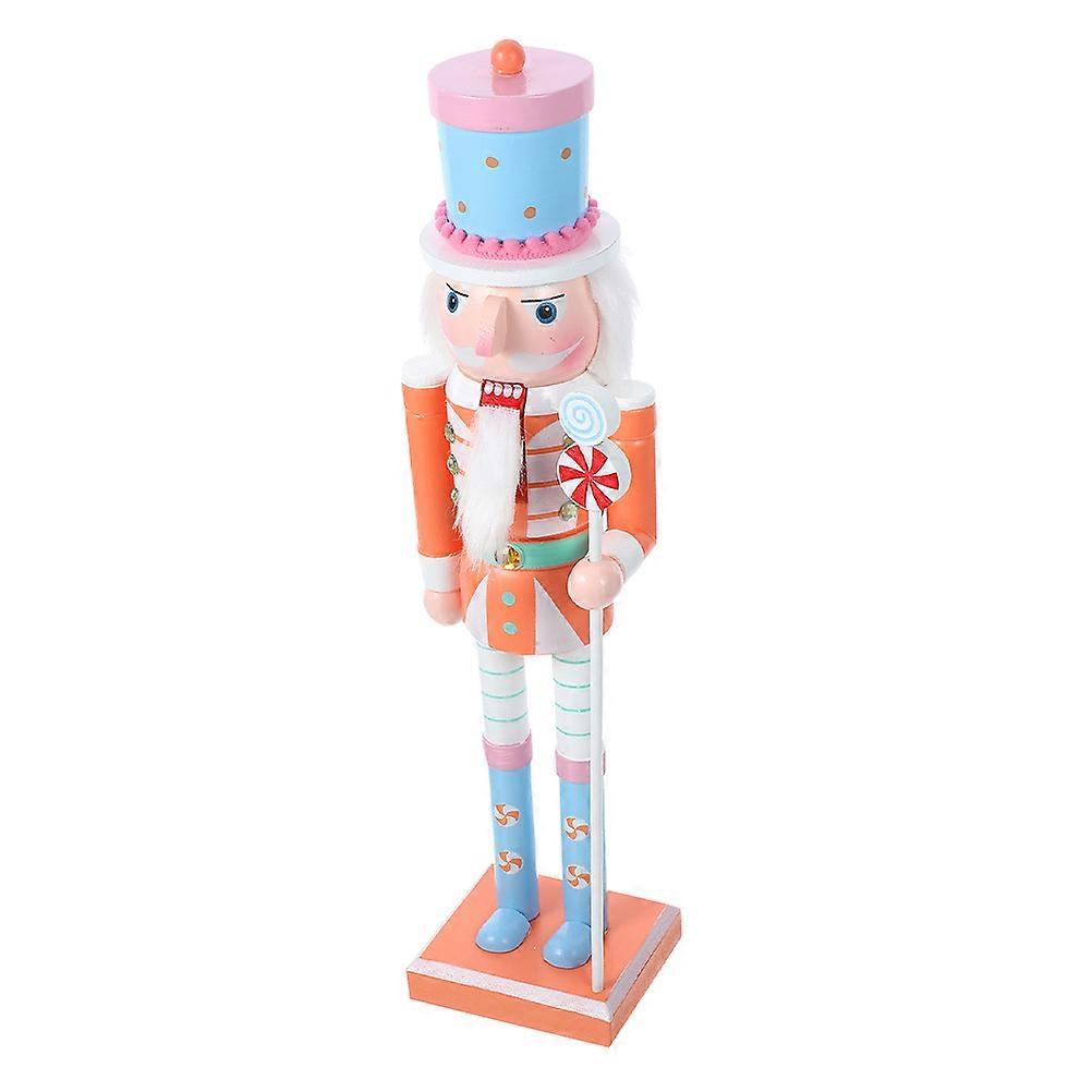 Pink Nutcracker Christmas Decor - 30cm Wooden Pastel Nutcracker Cute Nutcracker, Festive Nutcracker Soldier Decoration For Christmas Desktop Party