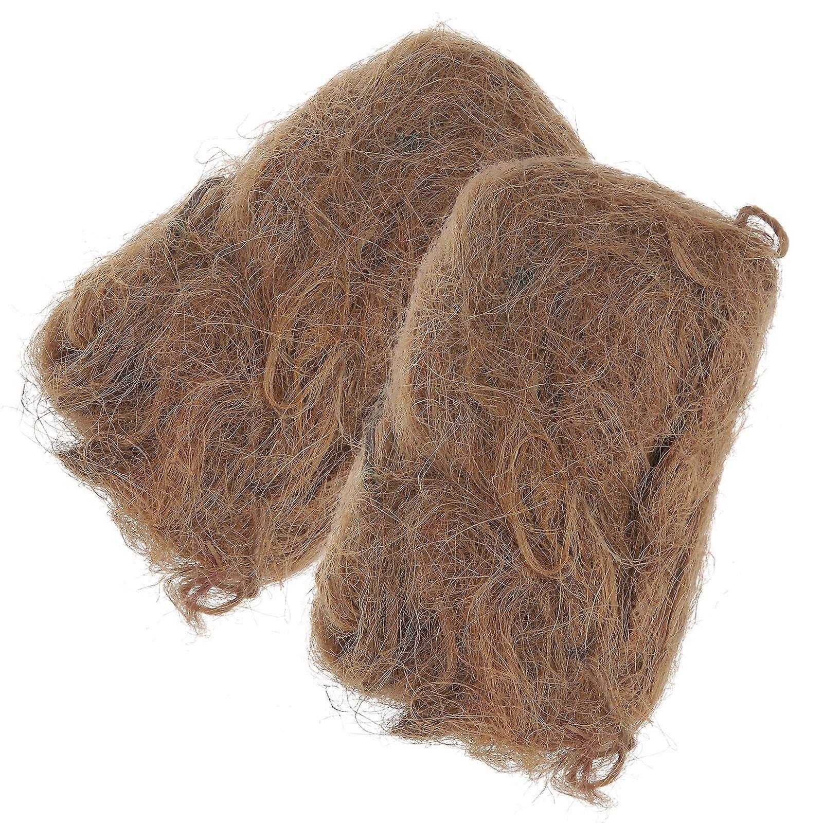 2 Pcs Light Brown Plastic Grass Tufts for DIY Sand Table Model and Miniature Railway Scenery