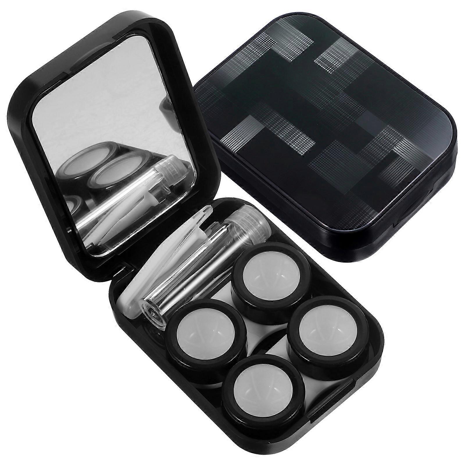 Compact Plastic Contact-Lens Case For Travel Lens Storage Tightly Sealed Easy to Open 2 Sets