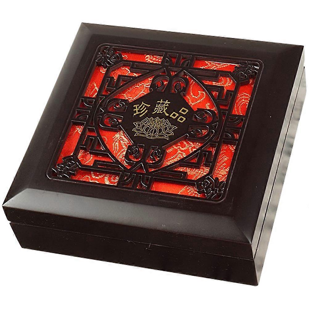 Retro Black Plastic Storage Case for Jewelry and Watches, Compact Design Ideal for Gifting 3.5 x 5.5 x 2.5 Inches