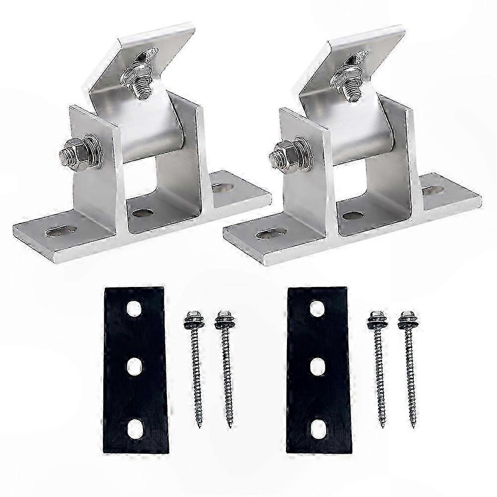 Pair of Adjustable Solar Panel Brackets, Rust-Free Aluminum, Tool-Free Installation, 15-30 Tilt