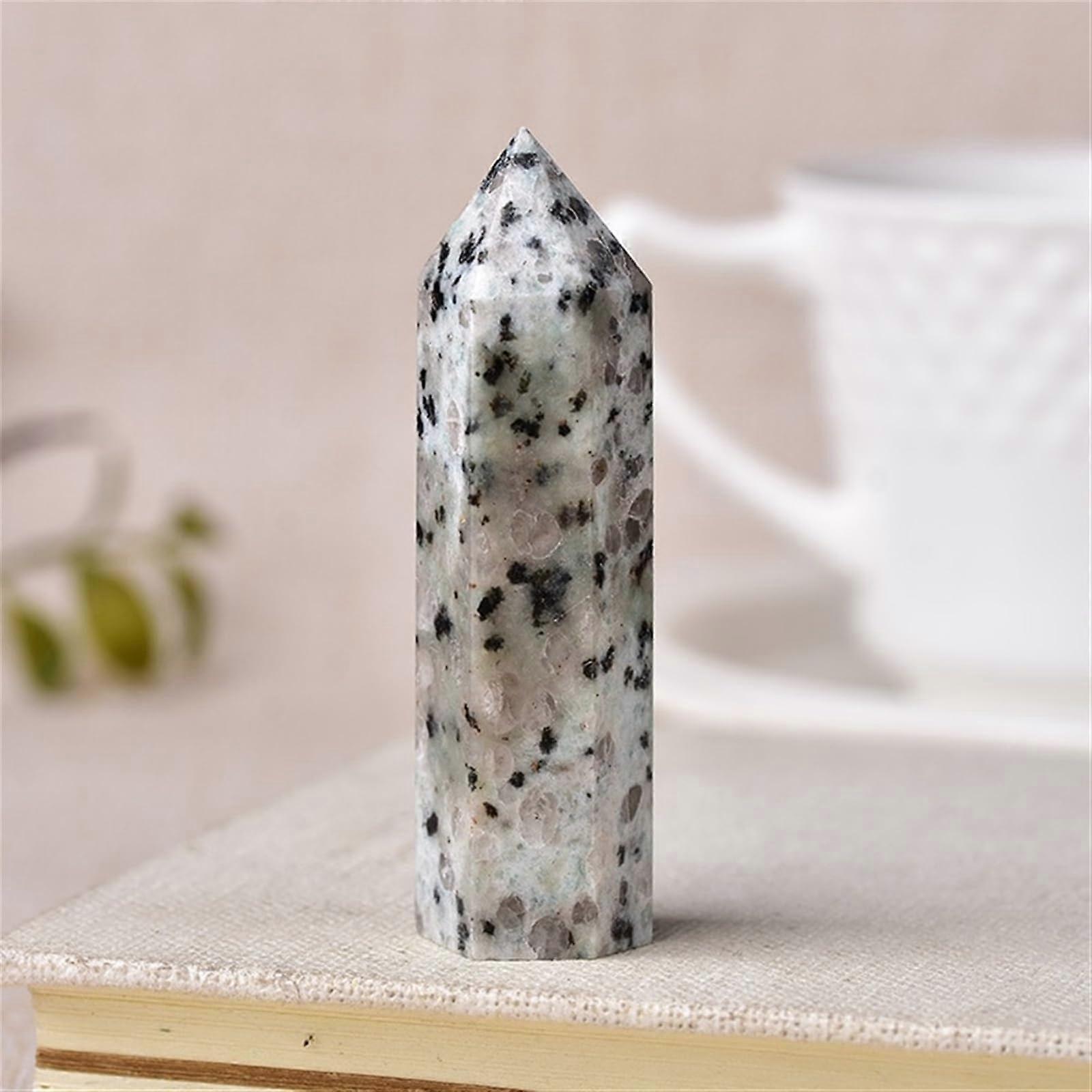 Natural Stones and Crystal Tip Stick, Reiki Healing Stone Tower (Tianshan Blue, 6070mm)