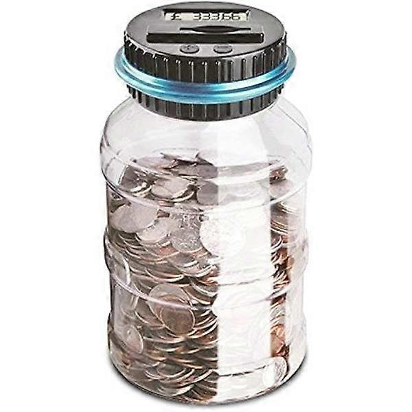 Digital Piggy Bank Counter, Automatic Euro Coin Counting Jar Money Saving Box for Kids and Adults with LCD Screen