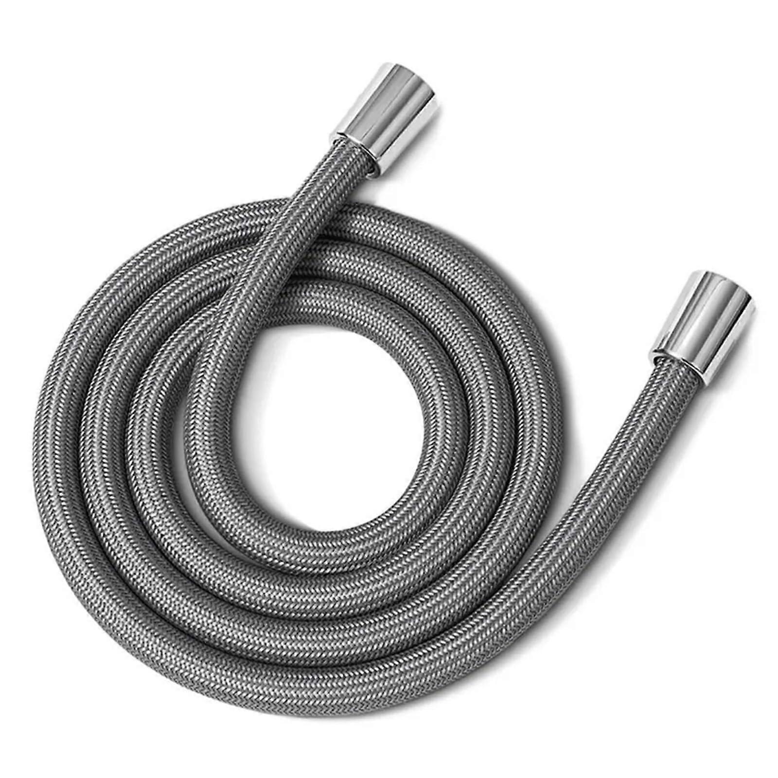 Anti-Wicklung Handbrauseschlauch GI/2 Flexible 2 Meter Hochdruck Duschrohr Grau Universalschnittstelle für Badezimmerduschen