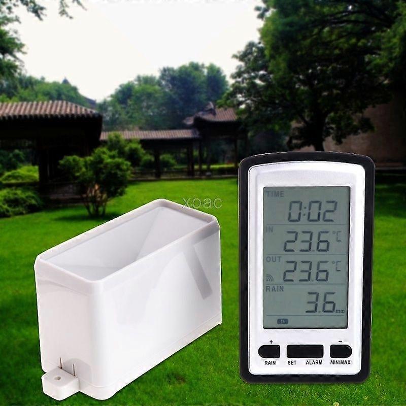 Wireless Rain Gauge Weather Station Indoor/Outdoor Temperature Logger M13 HG