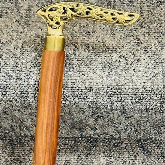 91.44 cm Wooden Folding Stick  Walking Cane with Fancy Handle For Elder