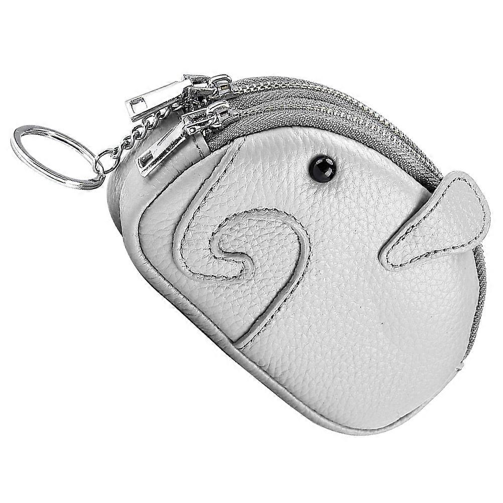 Grey Coin Purse with Key Chain for Storage Use Cartoon Fits Small Items