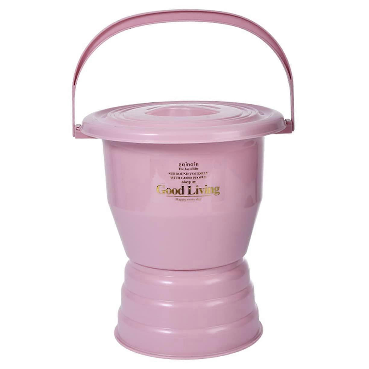 Urinal With Lid Portable Non-Slip Durable Plastic For Night And On The Go For Seniors And Adults Pink