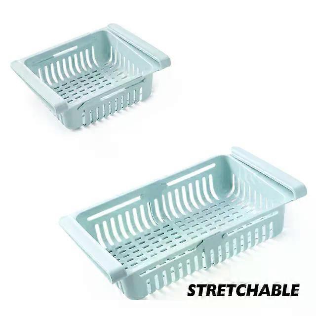 Adjustable Stretchable Refrigerator Organizer Drawer Basket Refrigerator Pull-Out Drawer Fresh Storage Shelf Extra Layer