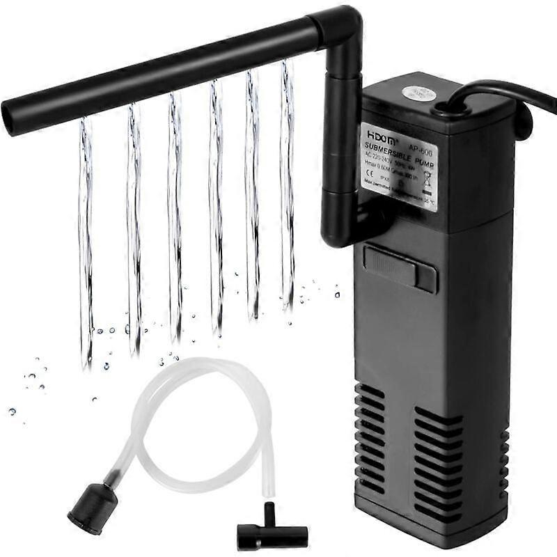 4W 600L/H Water Flow Aquarium Filter Internal Filter for 60L Aquarium Filter Pump with Filter Sponges for Fish