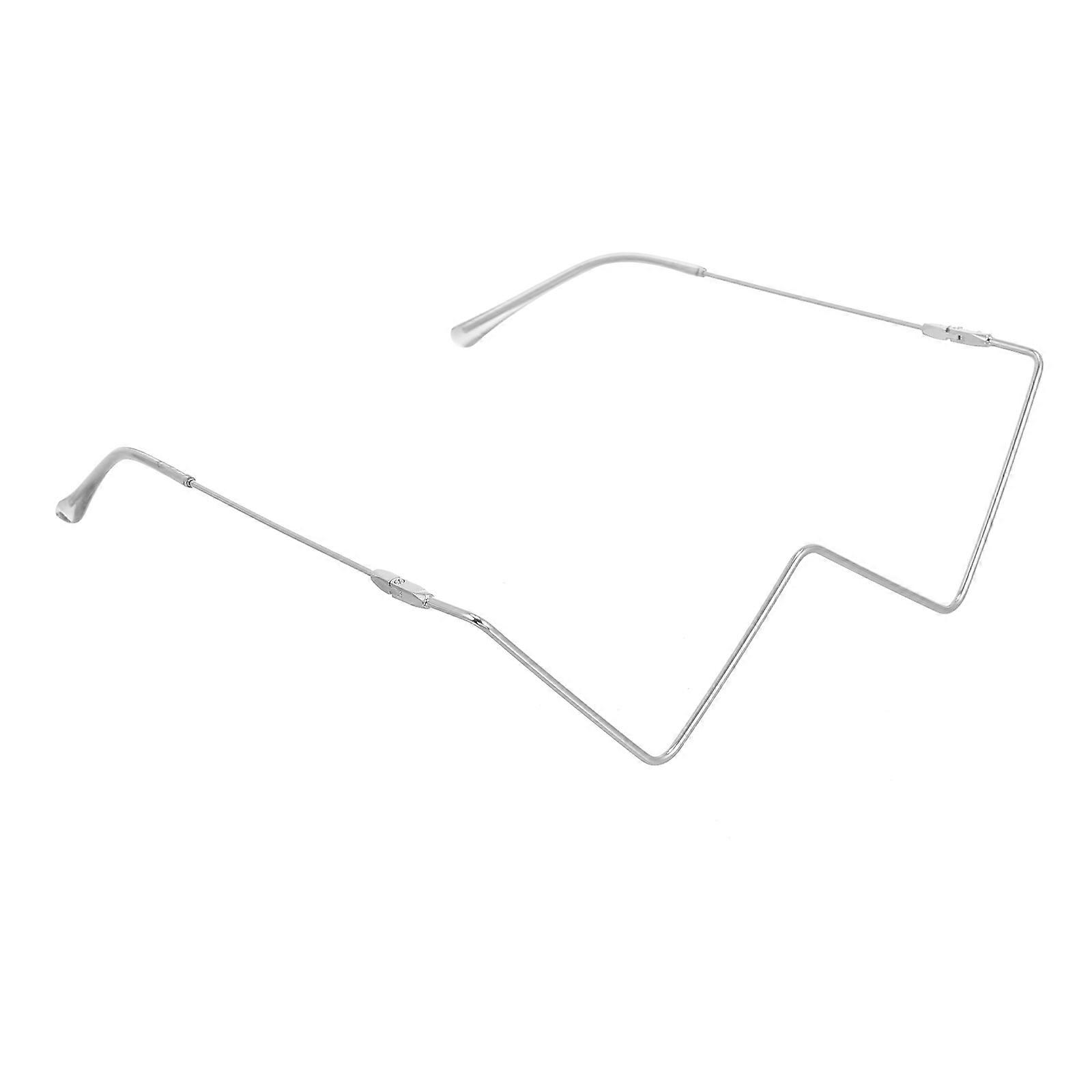 Lightweight Metal Rimless Eyeglasses Frame for Fashion Accessories, No Lens, Shaped Design