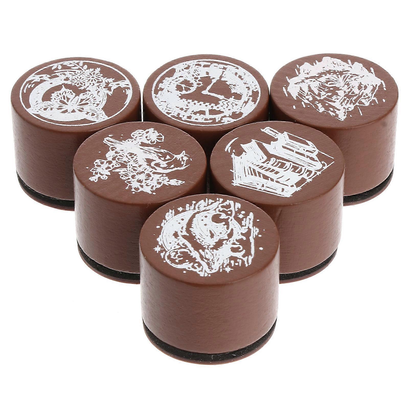DIY Scrapbook Decorative Stamps Featuring Natural Scenery For Handbook Decoration 2.5X2.3cm 6Pcs