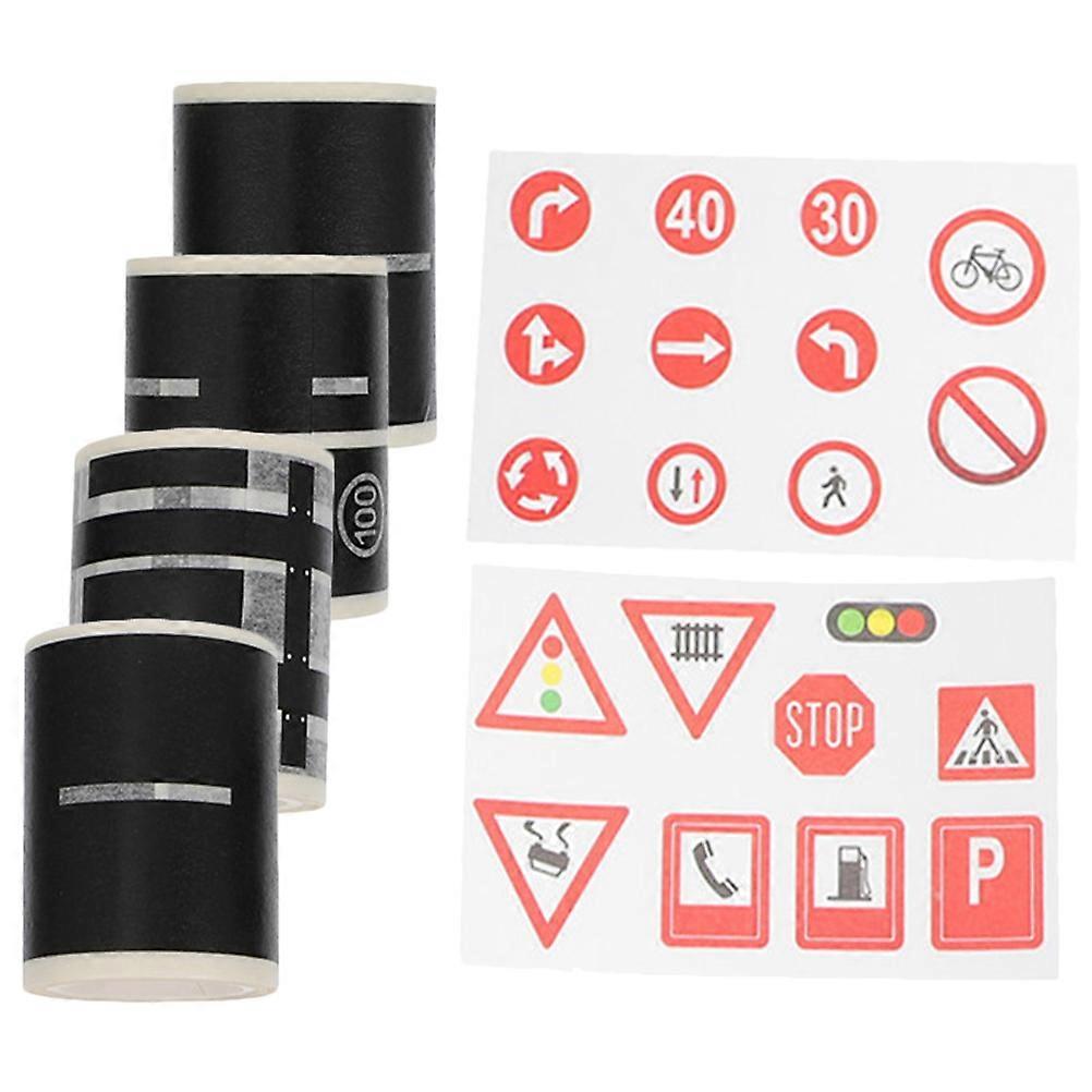 Removable Traffic Tapes 1 Set of Adhesive Road Stickers for Kids Indoor Play Assorted Color Teaching Traffic Rules