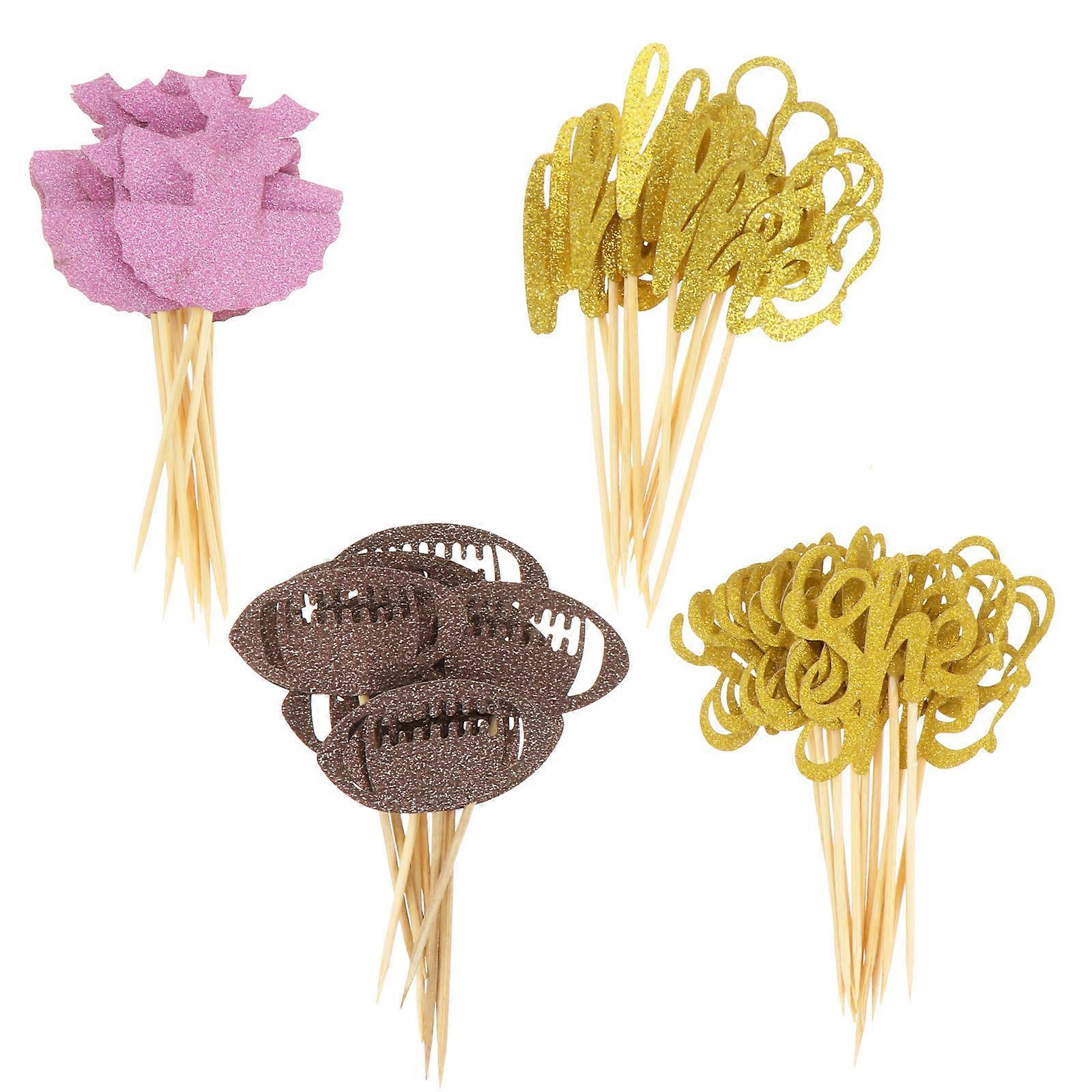 48PCS Assorted Color Birthday Party Cake Topper Premium Dessert Picks for Fun Cake Decor