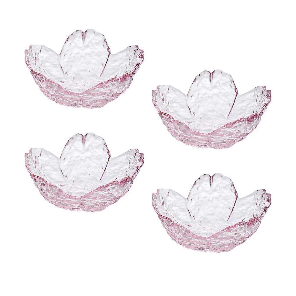 Japanese Style Glass Dishes 4Pcs Assorted Color Salad Serving Plates For Family Gatherings Elegant Design
