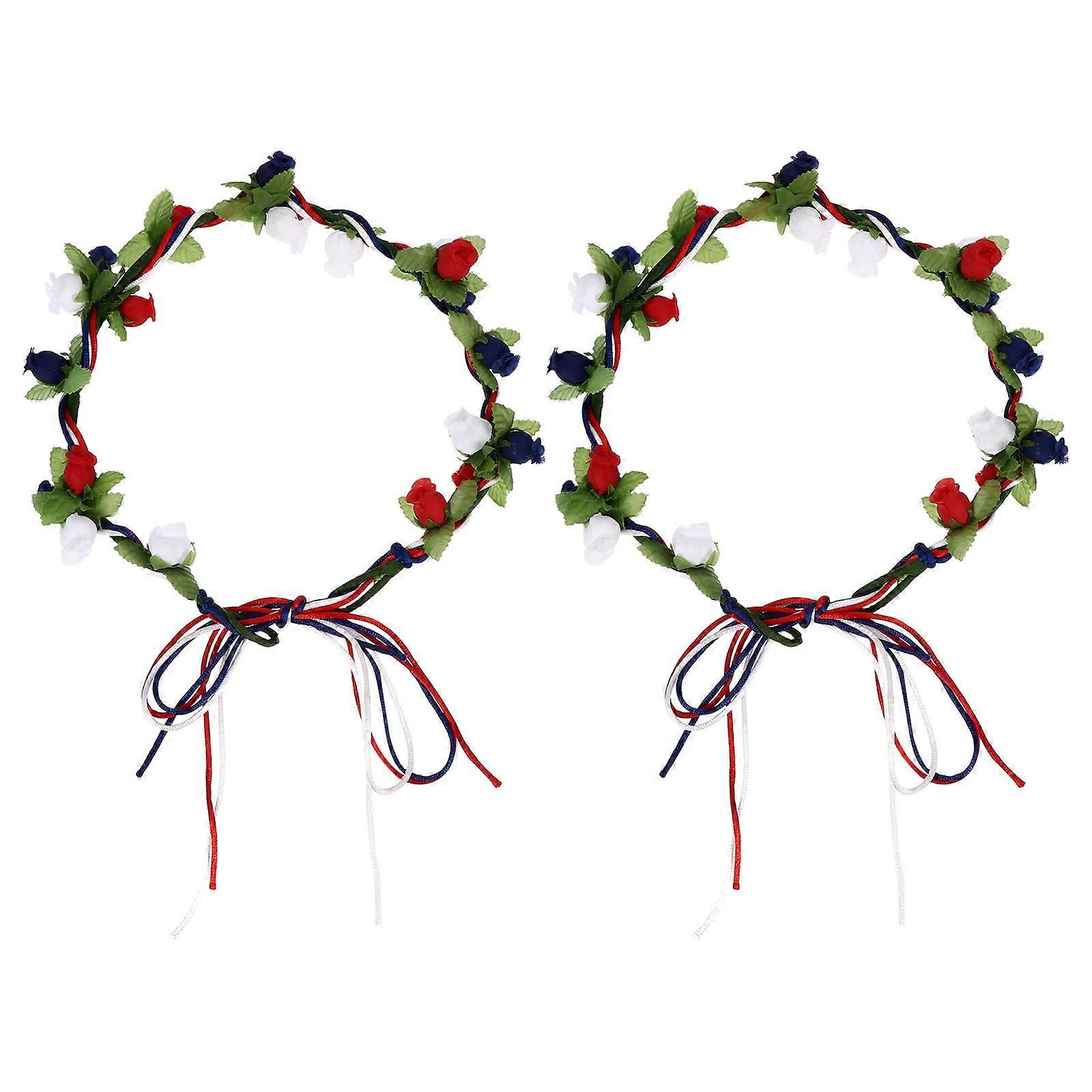 Floral Headband Headdresses 2Set Suitable For Photography And Holiday Parties Lightweight Comfortable Accessory