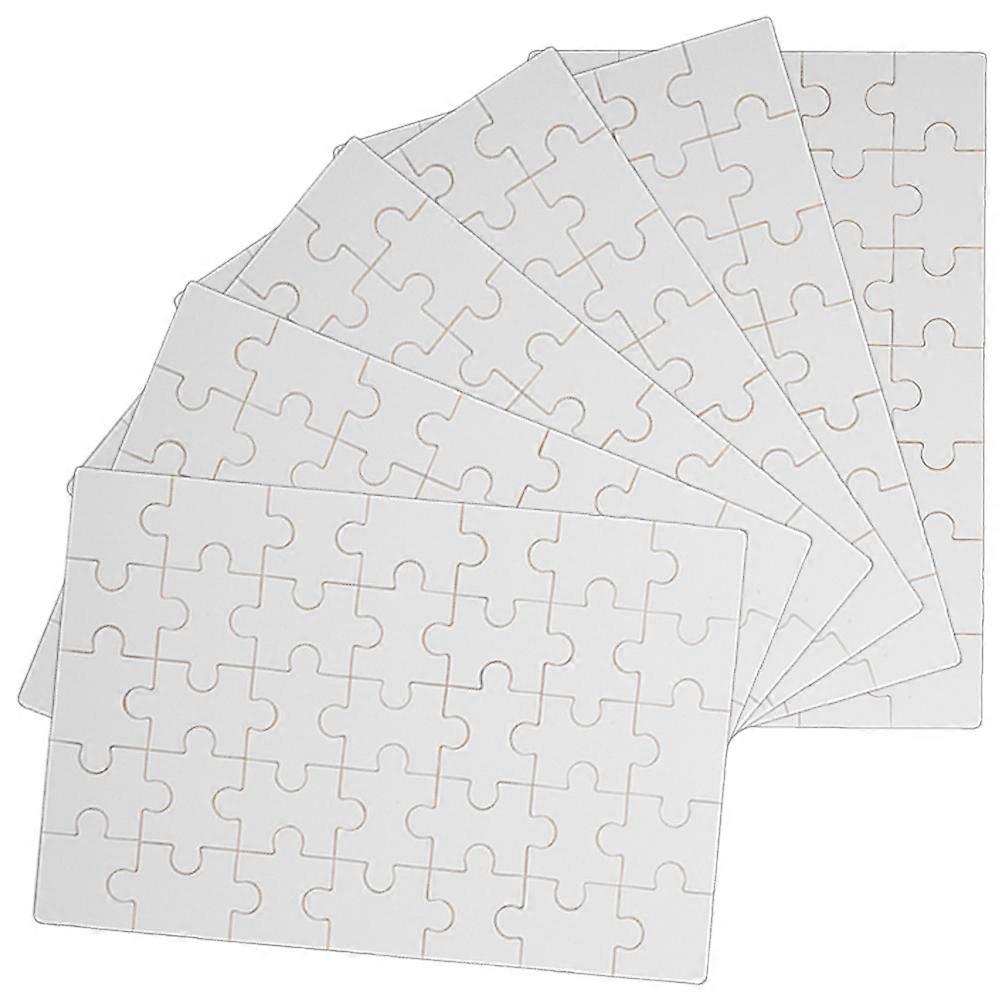 DIY White Plastic Puzzle Pieces for Sublimation Craft with Resistance 6 Sheets