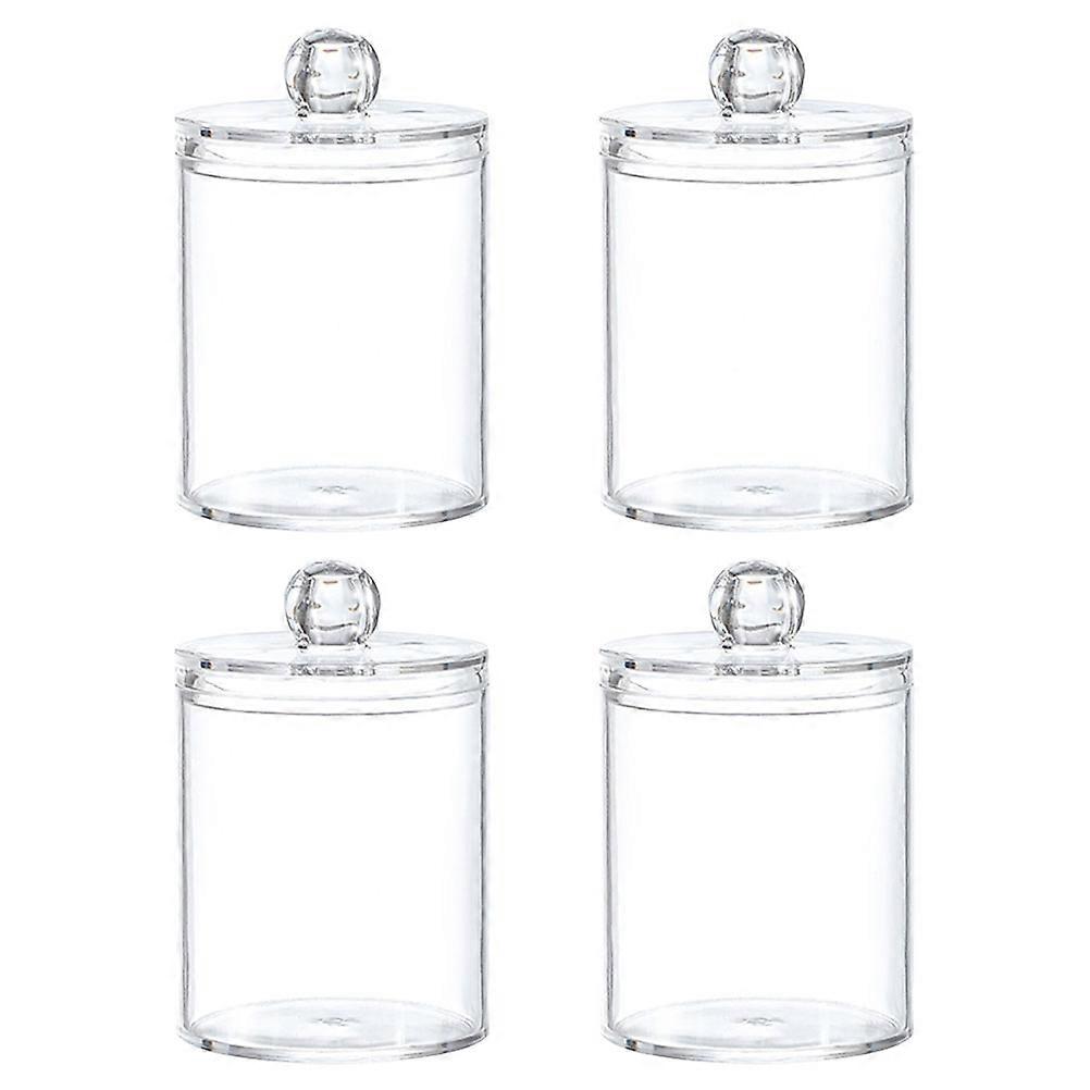 Transparent Cotton Swab Organizer with Lids – Clear Storage Box for Cotton Balls, Makeup Accessories, and Swabs – Stylish Desktop Container for Neat