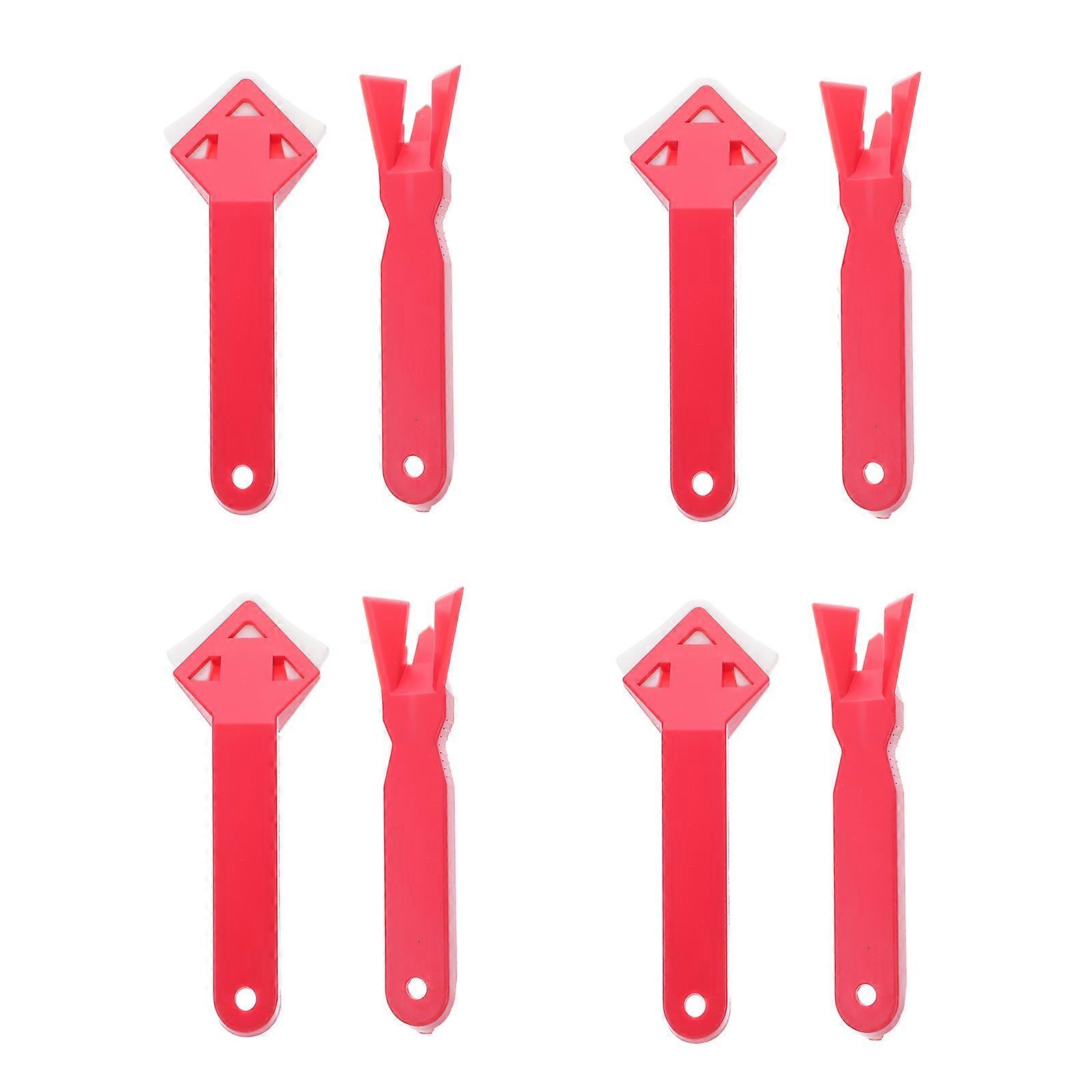 Finishing Caulking Tool for Kitchen and Bathroom Sealing with Red Silicone and Plastic for Effective Use 4 Sets