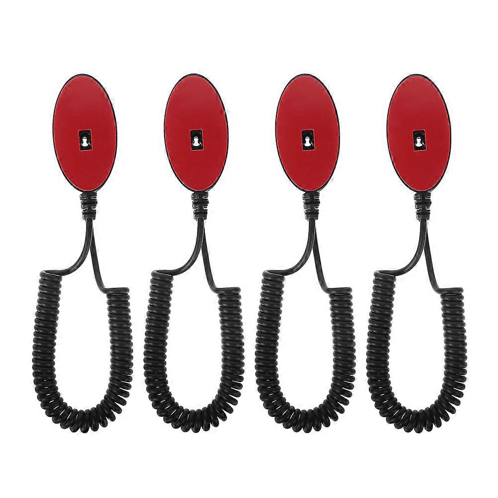 4pcs Retractable Remote Tether with Strong Adhesive Hook – Durable Security Cable for Phones, Tablets, and Gaming Controllers – Multi purpose