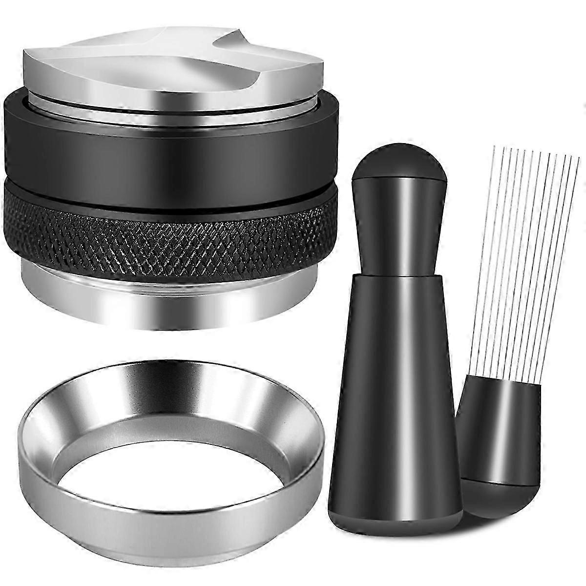 51mm Espresso Accessories Kit, Coffee Distributor and Tamper Leveler, WDT Tool and Dosing Funnel Se