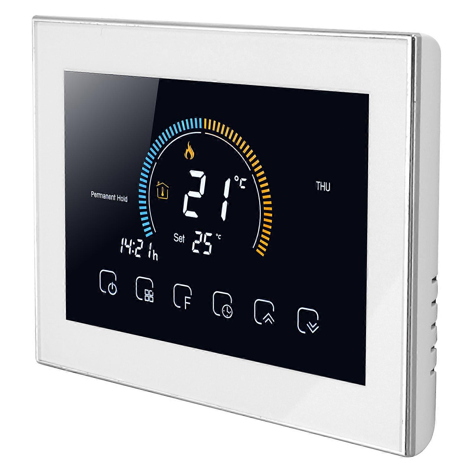 BHT 8000GB Smart Programmable Thermostat Voice APP Control Room Thermostat with LCD Touch Screen White