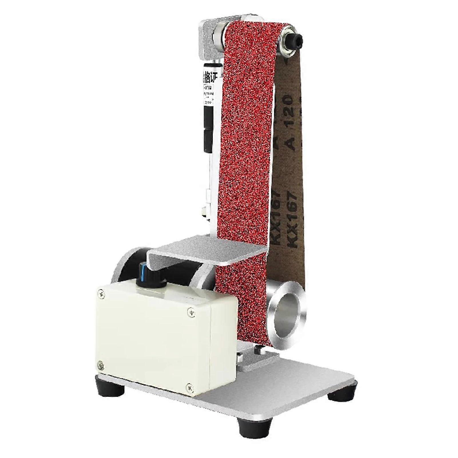 Electric Mini Belt Sander 300W Polishing Machine, Knife Sharpener and Double Grinder with Adjustable Work Table, AC 220V