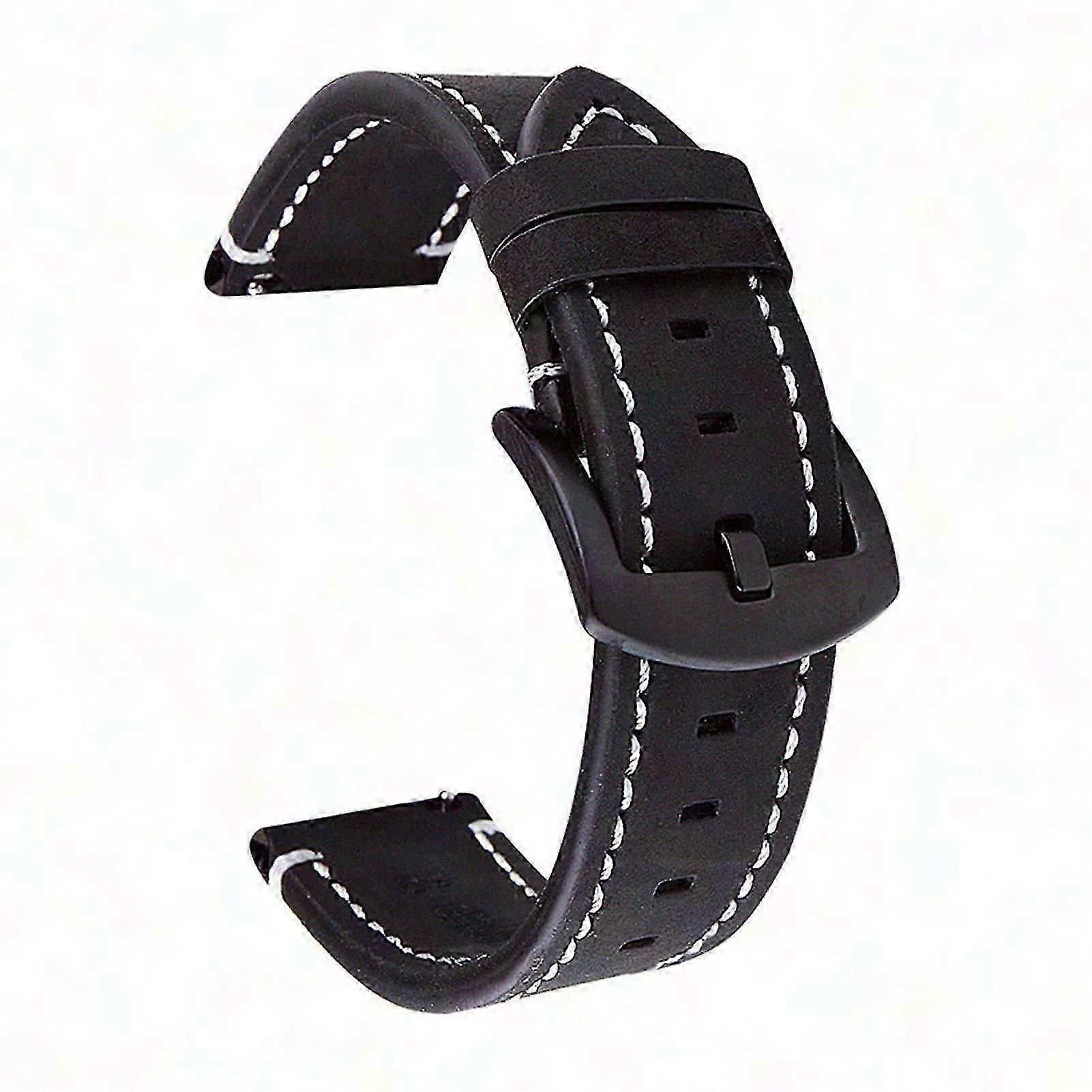 18-24mm Retro Leather Watch Strap with Spring Bars - Comfortable Replacement Band for Watches