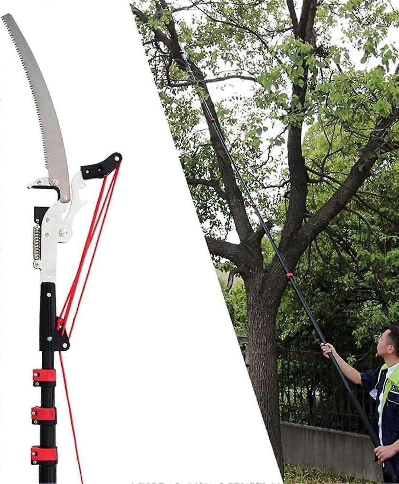 Manual Pole Pruner, Telescopic Pole Pruner, Professional Telescopic Tree Pruner, Extendable Branch Saw, Gardening One Color 18FT