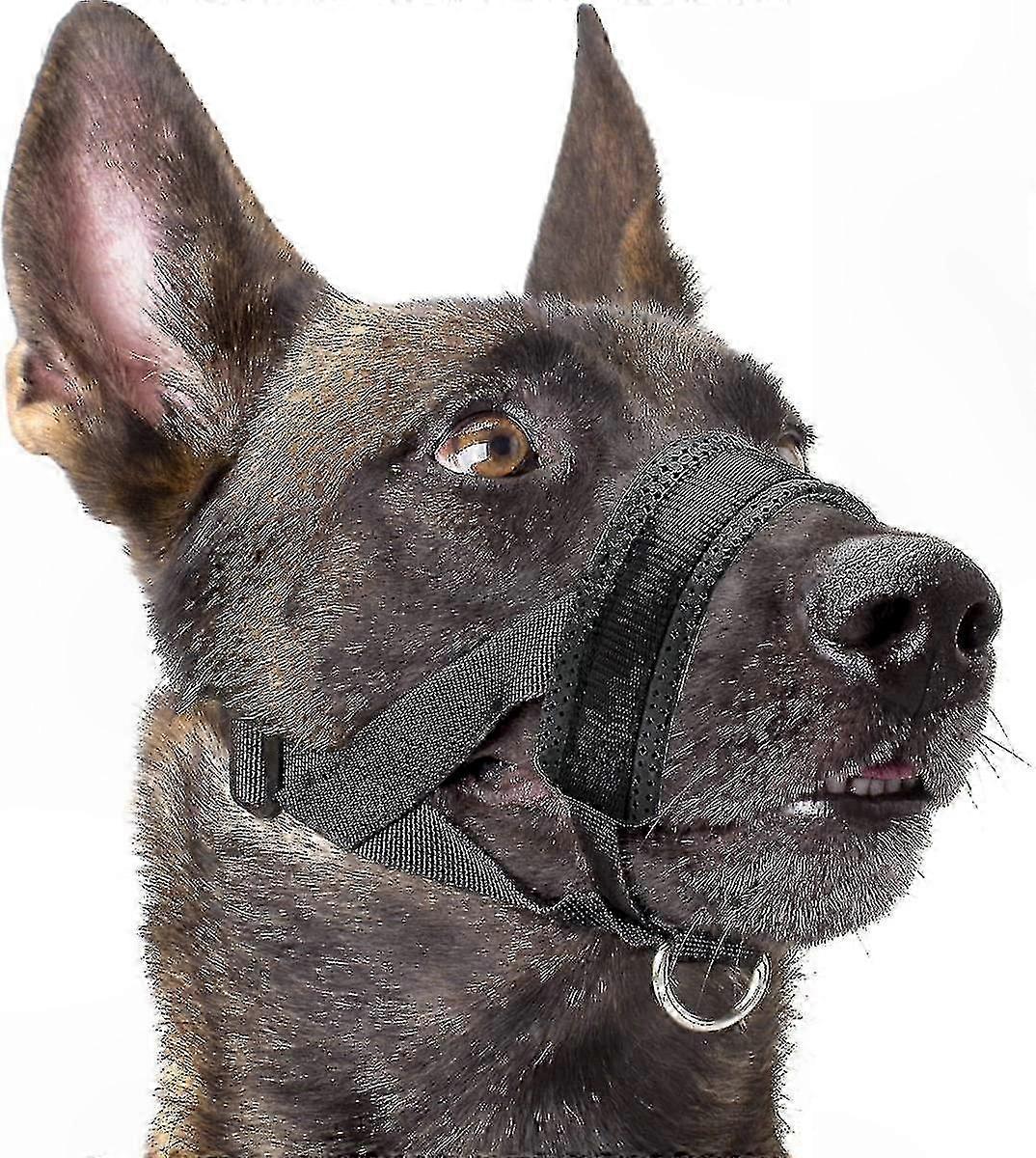 Nylon Dog Muzzle with Soft Padding and Adjustable Loop for Comfortable Fit