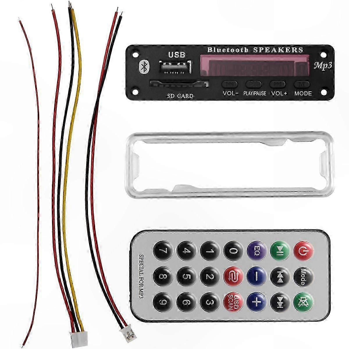Bluetooth 5.0 Audio Decoder Module with USB, AUX, FM Radio, Lossless MP3/WMA/WAV/FLAC/APE Support, Color Screen Display