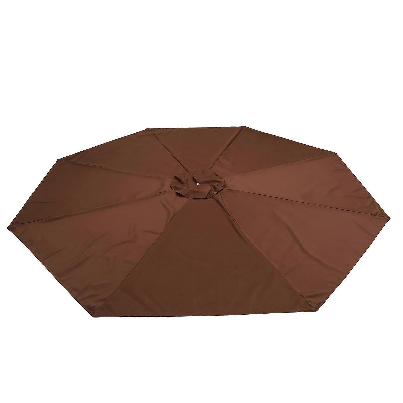 Patio Umbrella Canopy Rain Proof for Garden Adults Coffee Polyester 1Pack