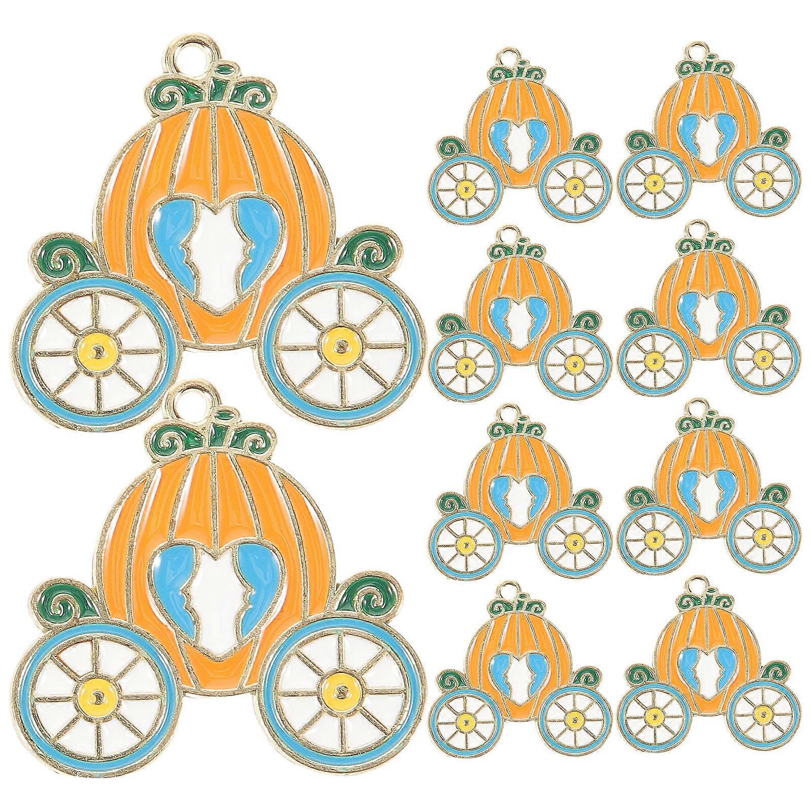 Pumpkin Hanging Ornament Key Rings Handbags Orange Alloy Ornament for Any Occasion 10Pcs