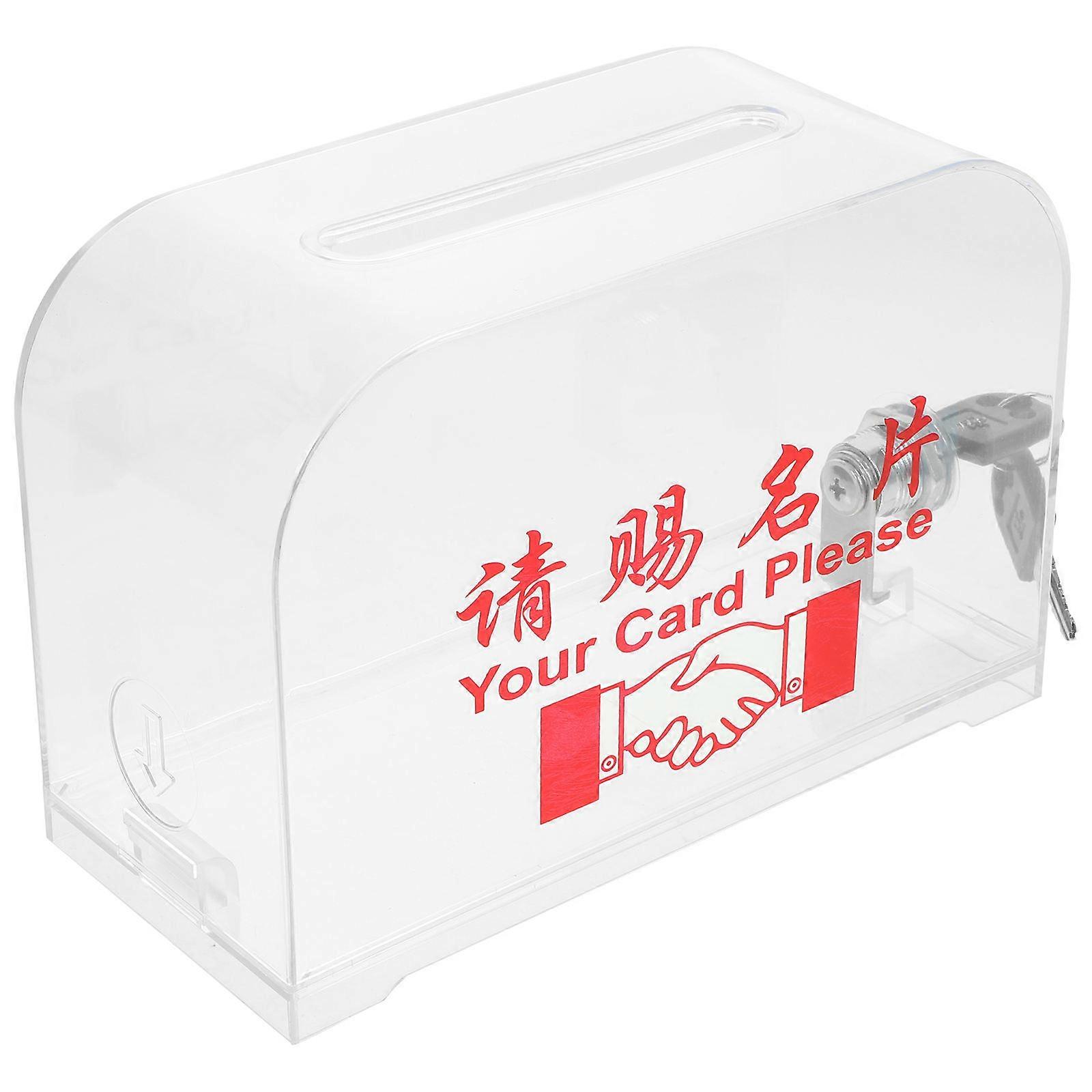 Transparent Plastic Business Card Organizer for Home Use Holds Cards Supplies 4.5"x3.2" .8"