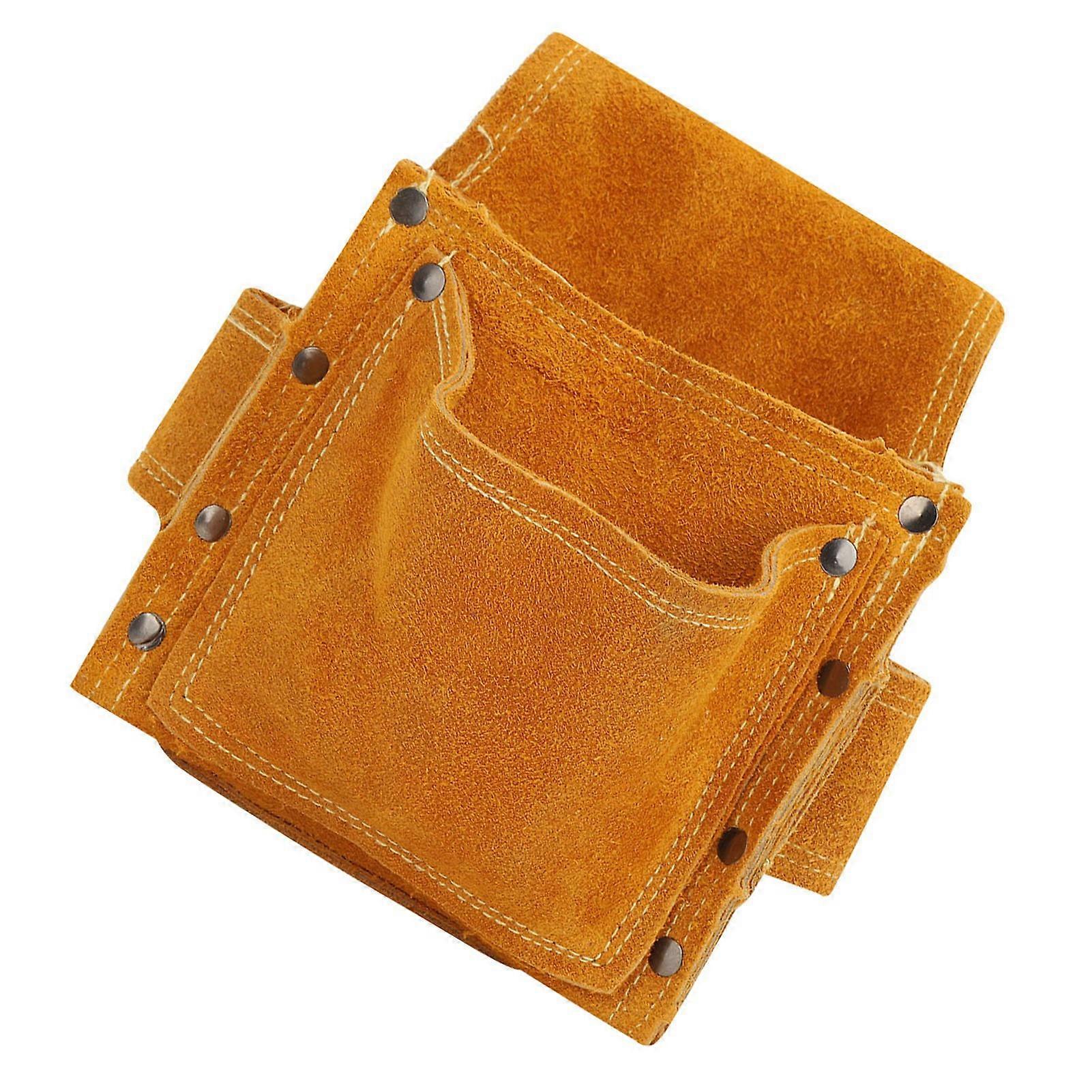 Tool Waist Bag Multifunctional Wearable Thickened Cowhide Hardware Tool Storage Toolkit