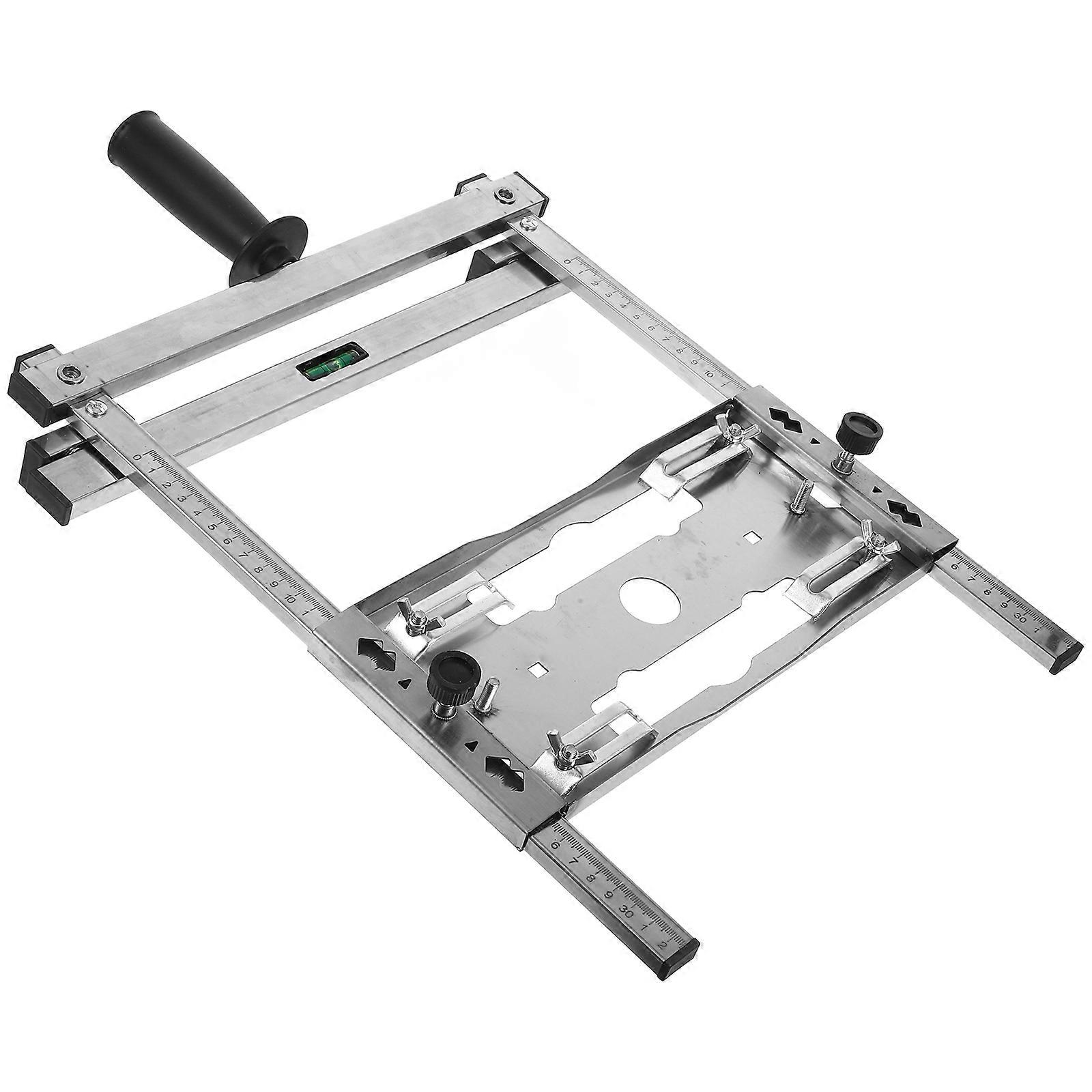 Stable Cutting Machine Support Bracket for Home Use Woodworking Silver Metal Material Adjustable 1Pcs
