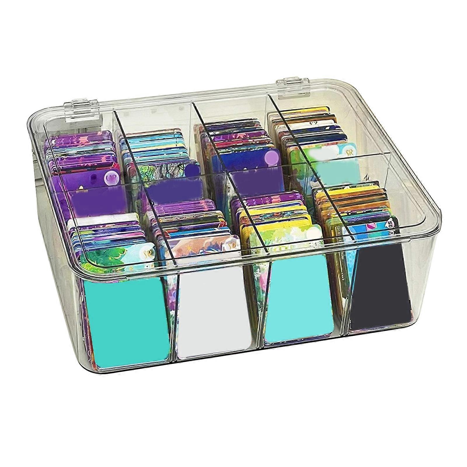 Waterproof Card Storage Case Protects Cards from Moisture Dustproof Card Box for Kids Collector with 6/8/12 Compartment Multicolor