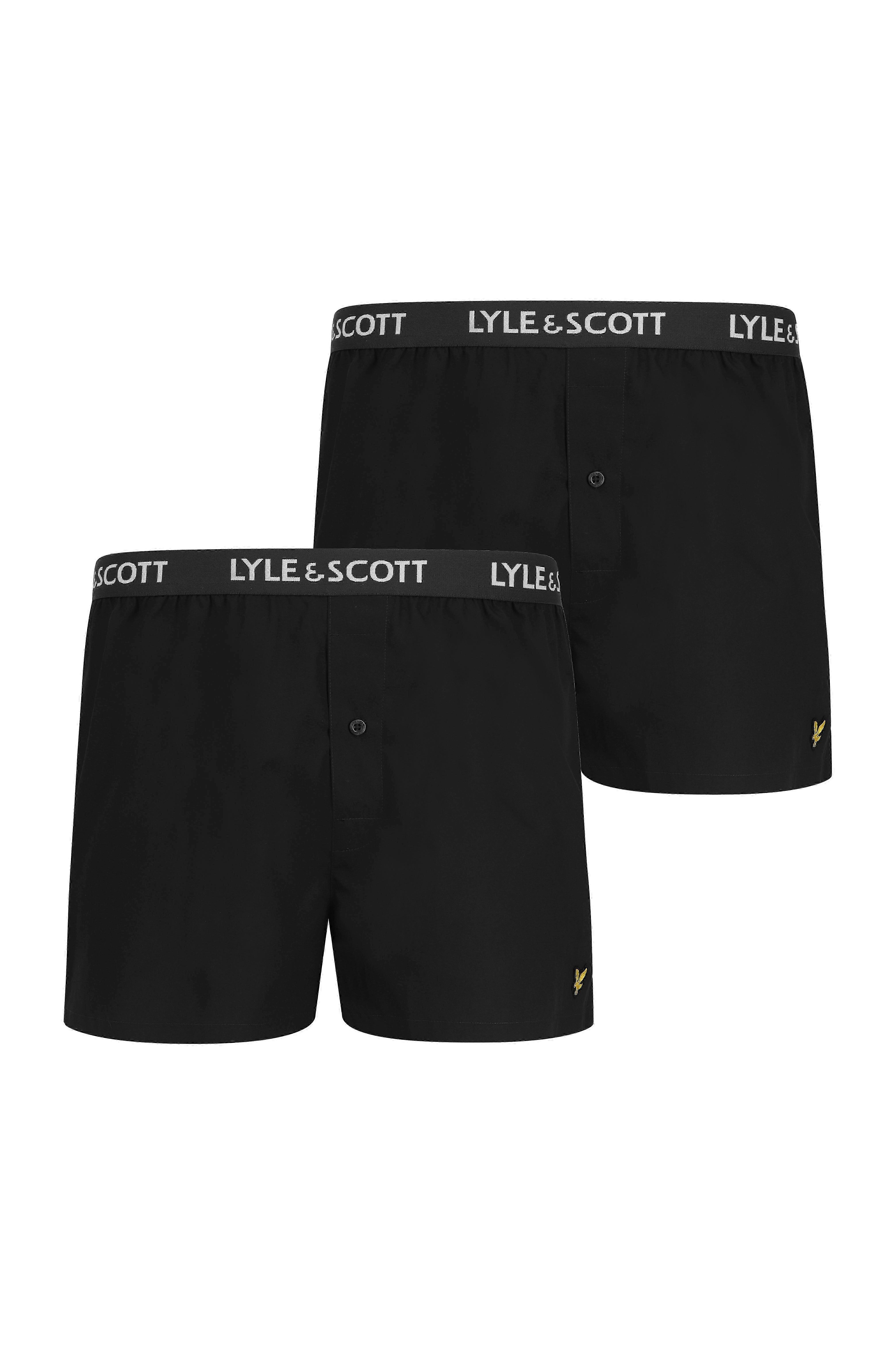 Lyle & Scott 2 Pack Boxeri Dylan Bărbați - Negru