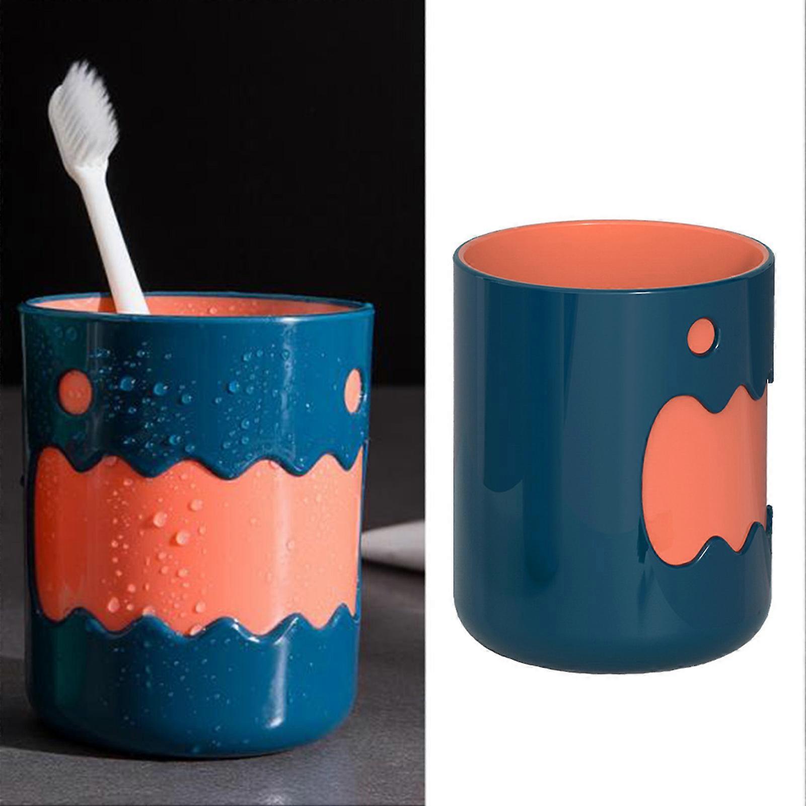 Blue Cartoon Kids Toothbrush Cup, 8x10cm, Multi-Functional