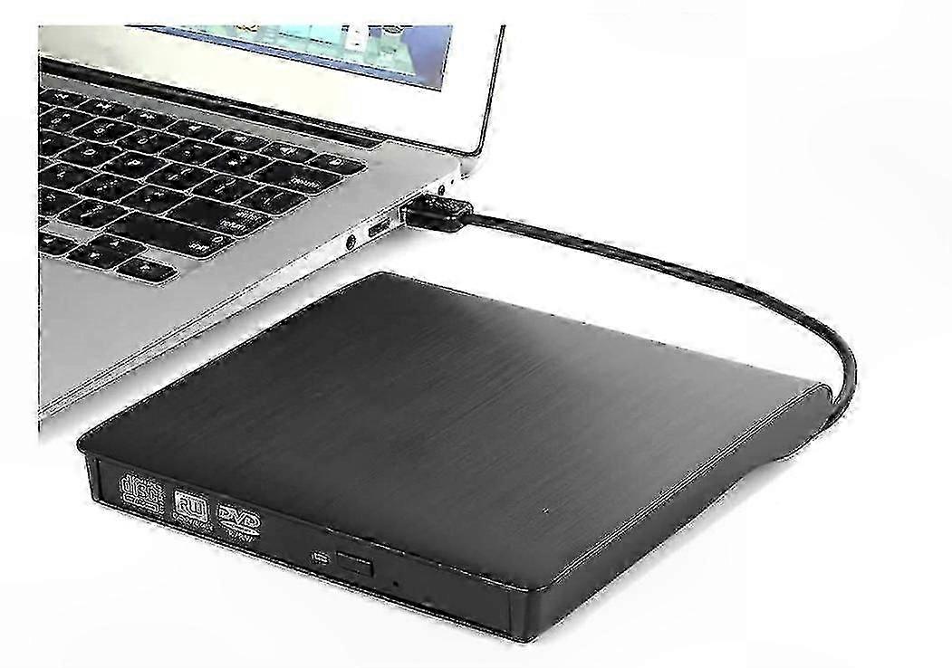 Portable USB DVD CD Reader Writer for Mac and Windows - External Optical Drive with Burner Functionality