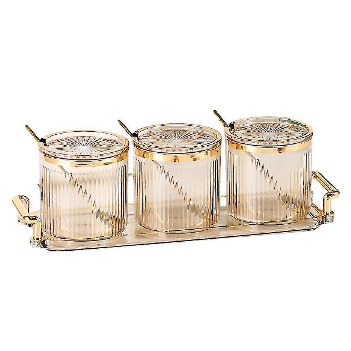 4-piece acrylic spice jar set, transparent, thickened and corrosion-resistant, available in multiple colors