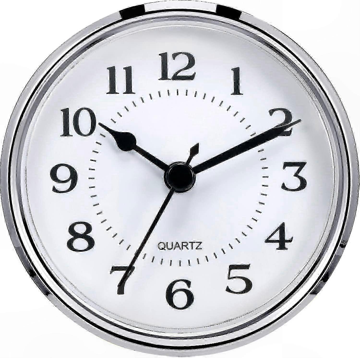 90mm Quartz Clock Insert with Silver Frame and Arabic Numerals for DIY Projects