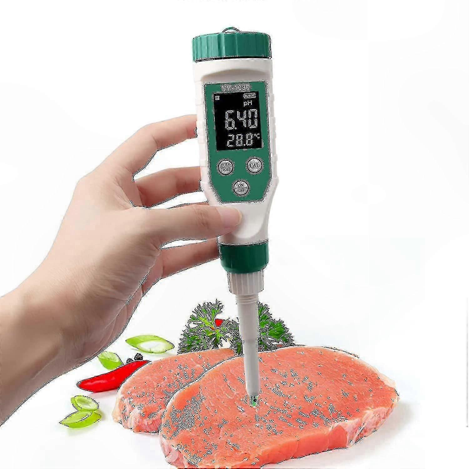 Precision pH Meter with LCD Display and Automatic Temperature Compensation for Food, Beverage, and Agricultural Testing
