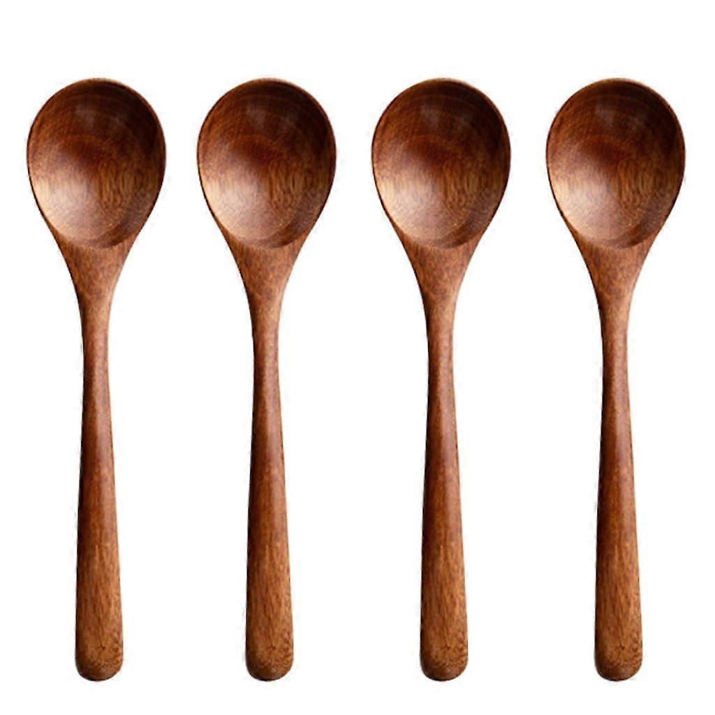 Dessert Spoons 4Piece Set Wooden Spoons Rice Spoon, Soup Spoon, Coffee Spoon Creative Simple One Color One Size