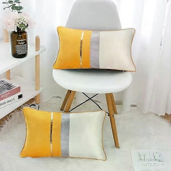 2-piece rectangular sofa pillow covers with invisible zippers for easy cleaning