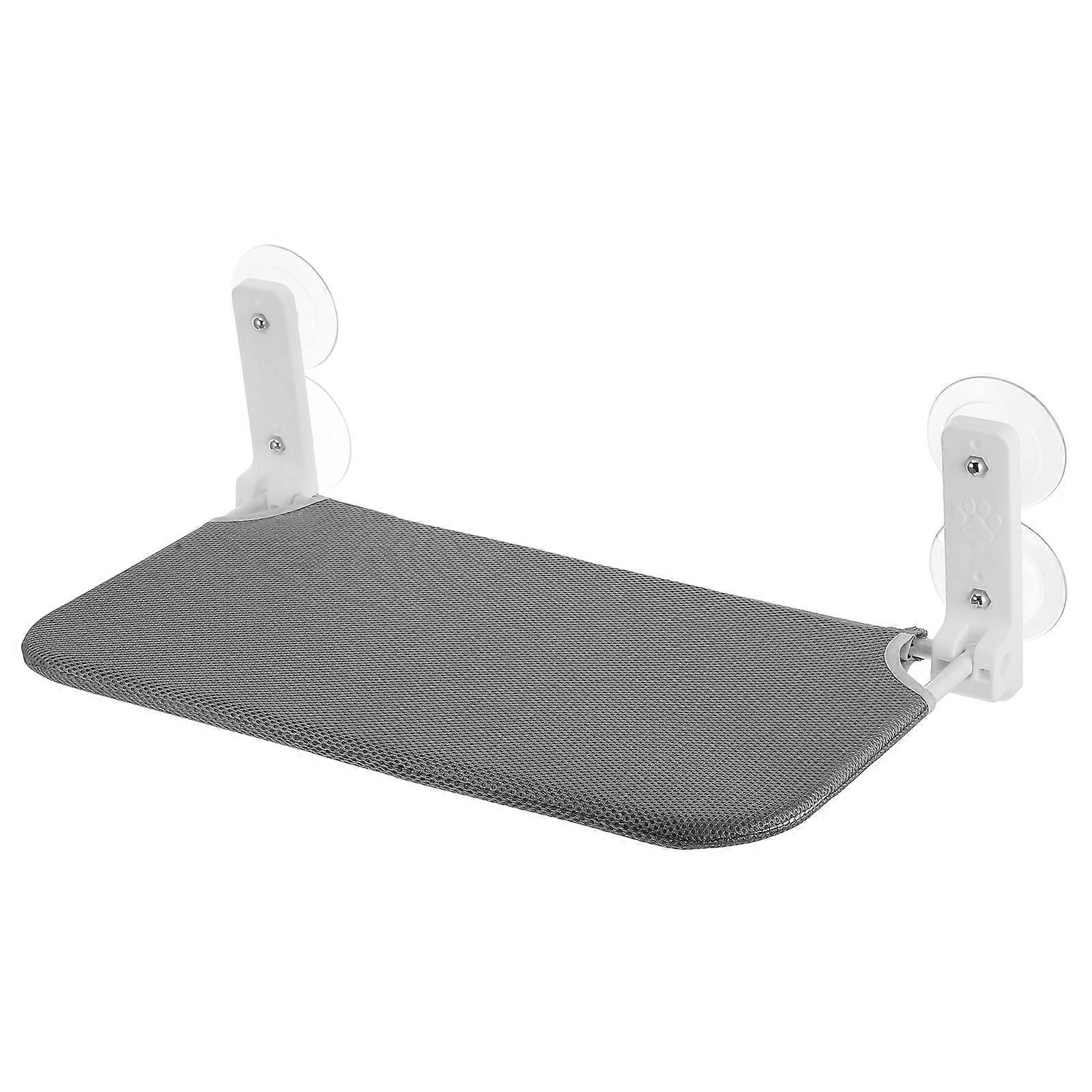 Cat Window Seat Cordless Foldable Cat Hammock Dark Grey 52.00X30.00X20.00CM Iron and Cloth Material Resting Space for Large Cats 1Pack